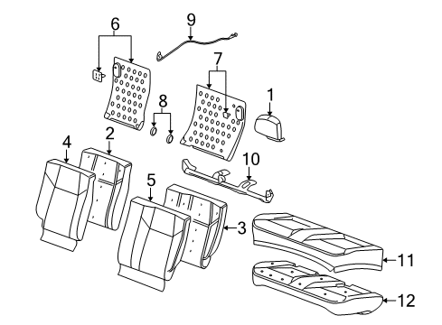 2010 Chevy Cobalt Pad, Rear Seat Back Cushion Diagram for 15239844