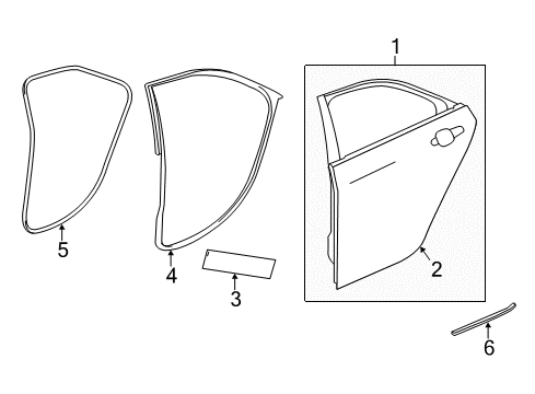 2015 Cadillac ATS Rear Door, Body Diagram