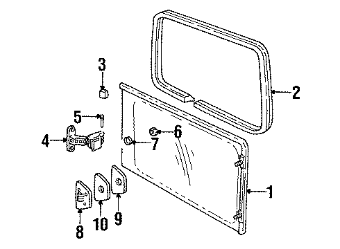 2004 Oldsmobile Silhouette Side Loading Door - Glass & Hardware Diagram