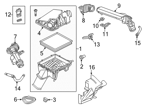 2016 Cadillac XTS Air Intake Diagram 1 - Thumbnail