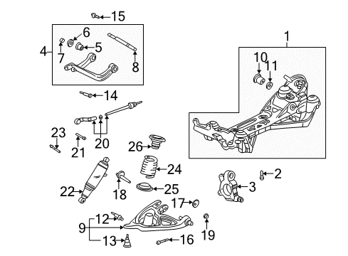 2004 Buick Rendezvous Rear Leveling Shock Absorber Assembly Diagram for 15233485