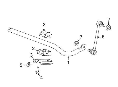 2018 Cadillac CT6 Stabilizer Bar & Components - Front Diagram