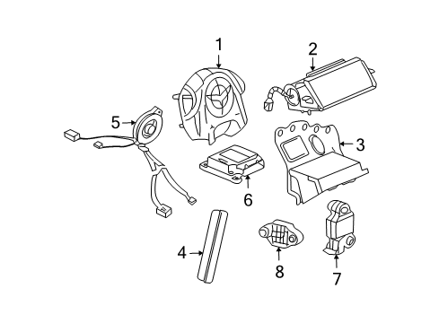 2006 Chevy Corvette Bracket Assembly, Inflator Restraint Instrument Panel Module Diagram for 15892018