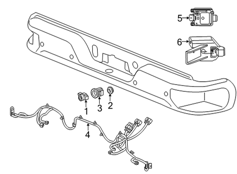 2024 Chevy Silverado 3500 HD HARNESS ASM-RR OBJECT ALARM SEN WRG Diagram for 86807472