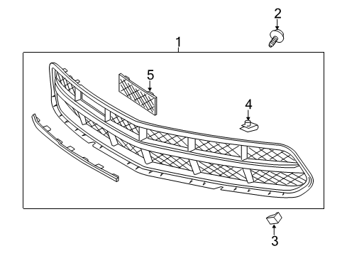 2014 Chevy Corvette Grille & Components Diagram