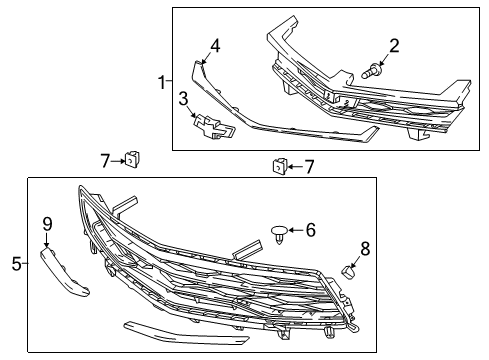 2017 Chevy Camaro Grille & Components Diagram 4 - Thumbnail