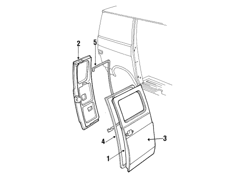 1985 Chevy G30 Side Loading Door - Door & Components Diagram 1 - Thumbnail