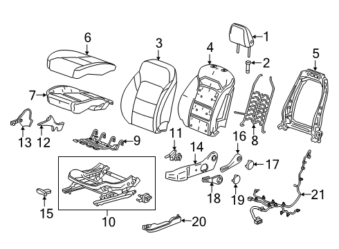 2020 Chevy Blazer Driver Seat Components Diagram 2 - Thumbnail