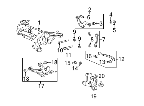 2009 Saturn Outlook Rear Suspension, Control Arm Diagram 4 - Thumbnail