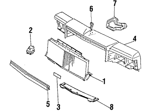 1985 Buick Regal Plate,Radiator Grille Name Diagram for 25522816