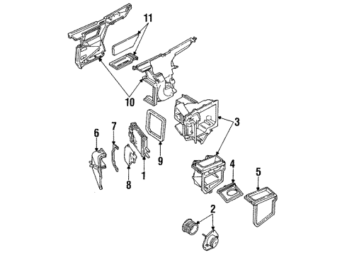 1993 Cadillac Allante CASE, Windshield Defroster Diagram for 52452797