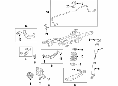 2014 Buick Regal Rear Suspension Components, Lower Control Arm, Upper Control Arm, Stabilizer Bar Diagram