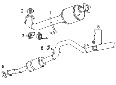 2022 GMC Sierra 2500 HD Exhaust Components Diagram 1 - Thumbnail