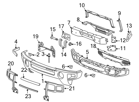 2008 Hummer H3 Attachment Kit,License Plate Diagram for 15831722