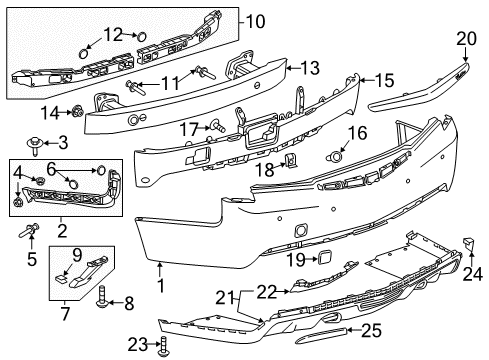 2014 Cadillac ATS Rear Bumper Diagram