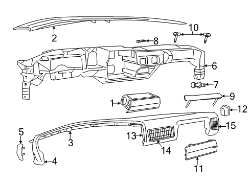 1997 GMC Savana 2500 Otlt, Instrument Panel Air Outer Graphite Diagram for 15963833