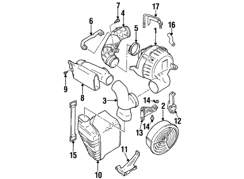 1999 Chevy Metro Duct,Air Cleaner Outlet Diagram for 30023709