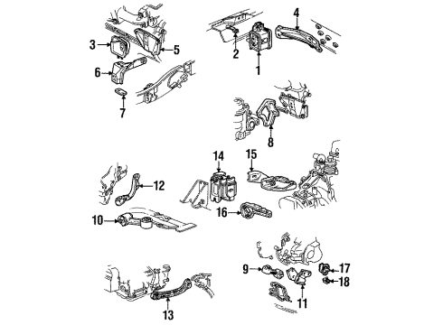 1987 Chevy Corsica Bracket, Trans Mount Strut Diagram for 14089785