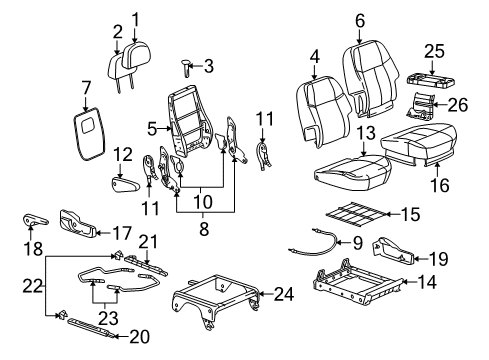 2005 Buick Terraza Rear Seat Components Diagram