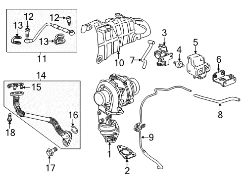 2015 Chevy Cruze Gasket, Turbo Diagram for 55590052