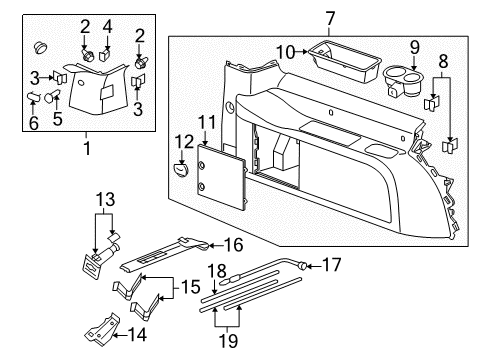 2009 Chevy Suburban 2500 Plug, Body Rear Corner Upper Garnish Molding *Vry Light Linen Diagram for 25827851