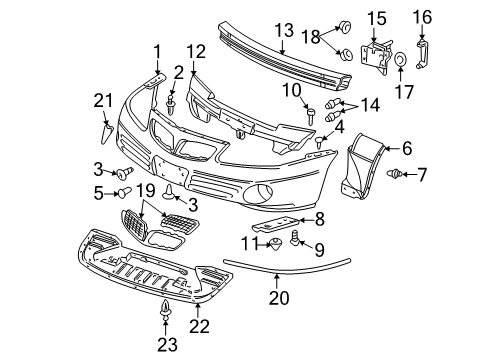 2004 Pontiac Bonneville Front Bumper Diagram 2 - Thumbnail