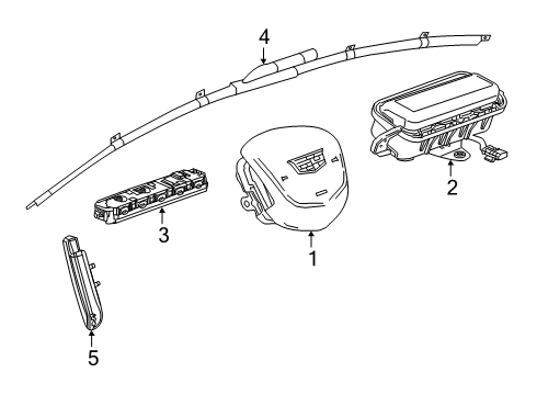 2020 Cadillac XT4 Air Bag Components Diagram