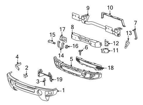 2010 Hummer H3T Front Bumper Diagram