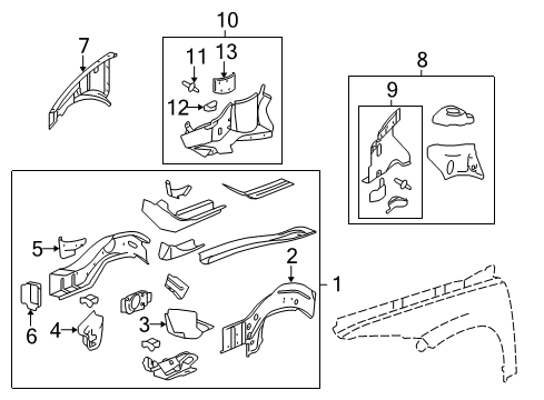 2006 Chevy HHR Absorber, Crankshaft Balancer Diagram for 15144071