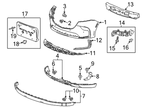 2024 Buick Enclave Bumper & Components - Front Diagram 1 - Thumbnail