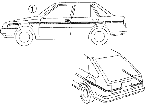 1988 Chevy Nova Stripe, Rear Bumper Fascia(Black/Gray) Diagram for 94844120