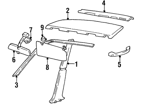 1998 Chevy Tracker Mirror,Inside Rear View Diagram for 30010685