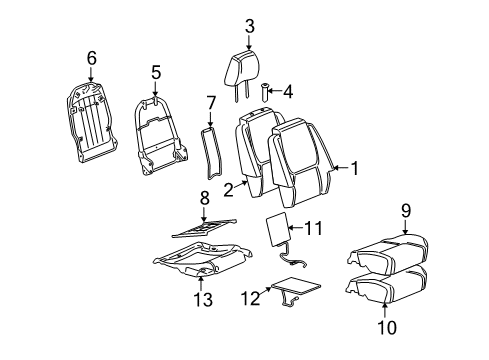 2006 Pontiac Torrent Cover,Passenger Seat Back Cushion *Cashmere Diagram for 89045472