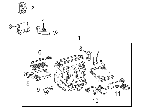 2009 Pontiac Vibe Heater Core & Control Valve Diagram 1 - Thumbnail