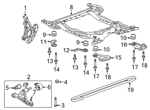 2019 Buick Envision Cradle Assembly, Drivetrain & Frt Susp Diagram for 84346982