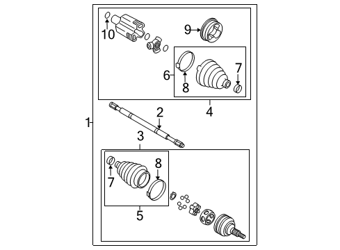 2011 Buick Lucerne Front Wheel Drive Shaft Assembly Diagram for 20859673