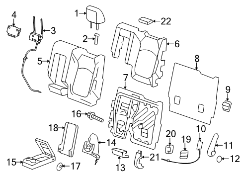 2012 Buick Enclave Bolt/Screw, Rear Seat Armrest Diagram for 25797669