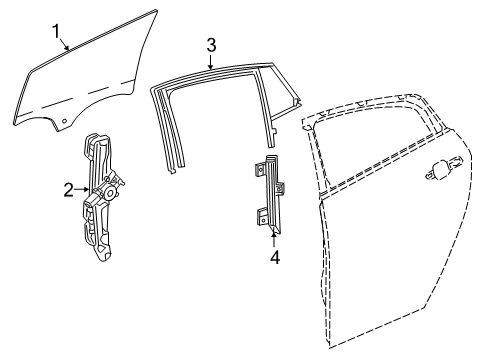 2018 Chevy Volt Rear Door - Glass & Hardware Diagram