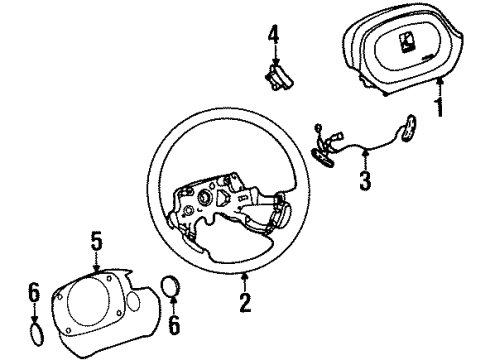 2001 Saturn SC2 Steering Column, Steering Wheel Diagram 3 - Thumbnail