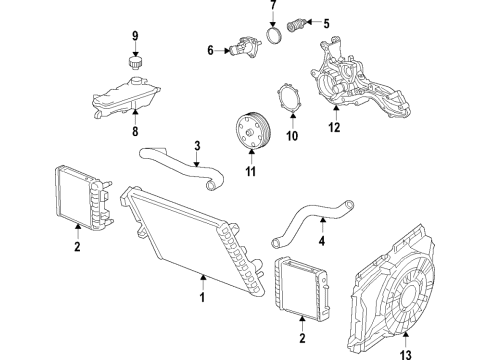 2019 Chevy Corvette Hose Assembly, Aux Rad Inl Diagram for 84378146