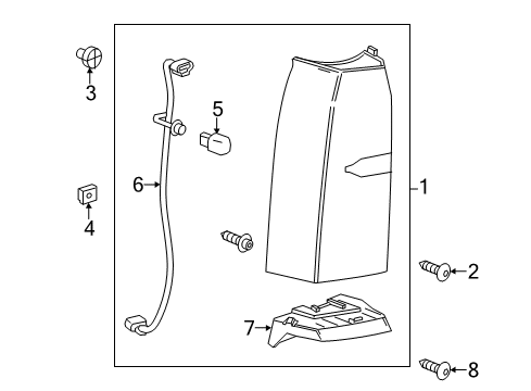 2016 GMC Yukon Lamp Assembly, Rear Body Structure Stop Diagram for 84536242