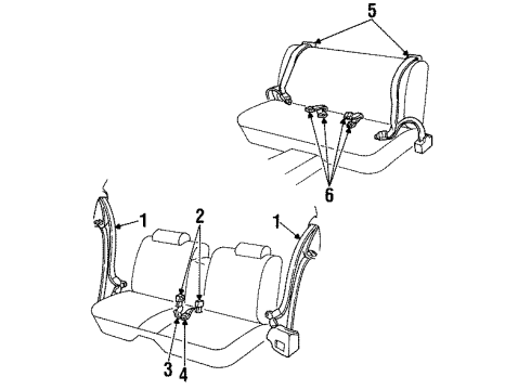 1998 Oldsmobile Regency Driver Seat Retractor Side Belt Kit *Gray Diagram for 12529395