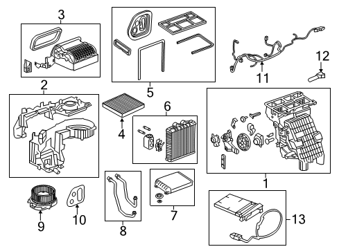 2017 Chevy Cruze Heater Core & Control Valve Diagram