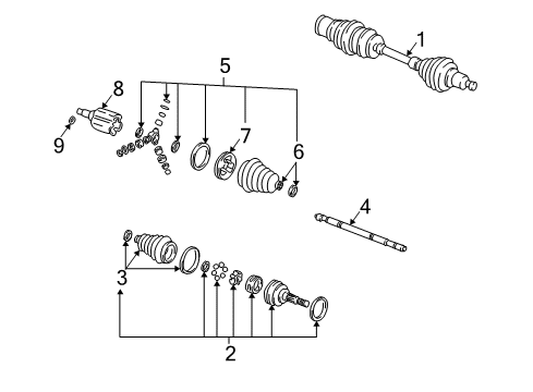 2002 Buick LeSabre Drive Axles - Front Diagram