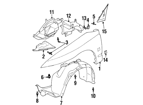 1998 Saturn SC1 Fender & Components Diagram