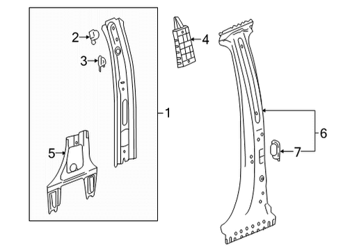 2022 Chevy Silverado 2500 HD Center Pillar Diagram