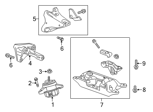 2016 Cadillac CT6 Engine & Trans Mounting Diagram 3 - Thumbnail