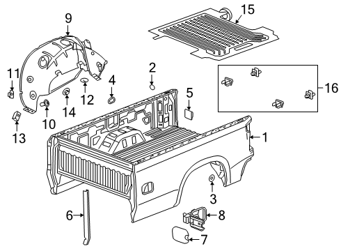 2023 Chevy Silverado 1500 Pick Up Box Diagram 3 - Thumbnail