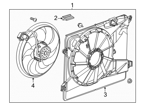 2015 Chevy Trax Fan Assembly, Engine Cooler (W/ Shroud) Diagram for 95392642