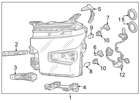 2022 Chevy Silverado 1500 Bulbs Diagram 3 - Thumbnail